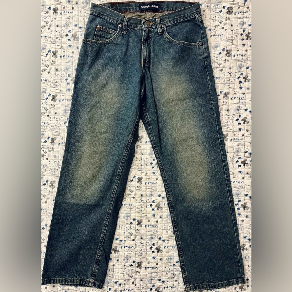 Wrangler Dark Wash Denim Jeans - Straight Leg - Size 30x30 (Men's)